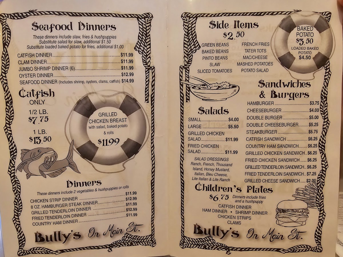 Menu Bully's On Main St.-1