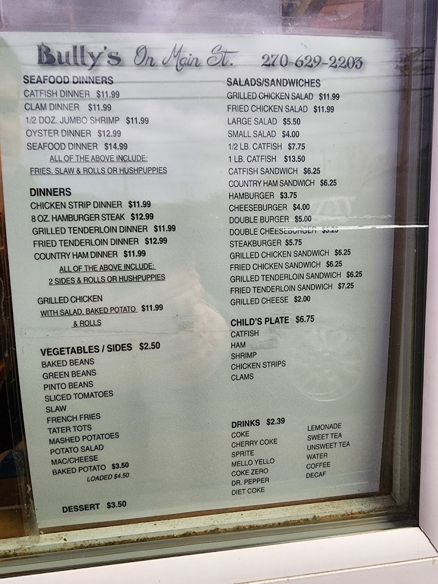 Menu Bully's On Main St.-2