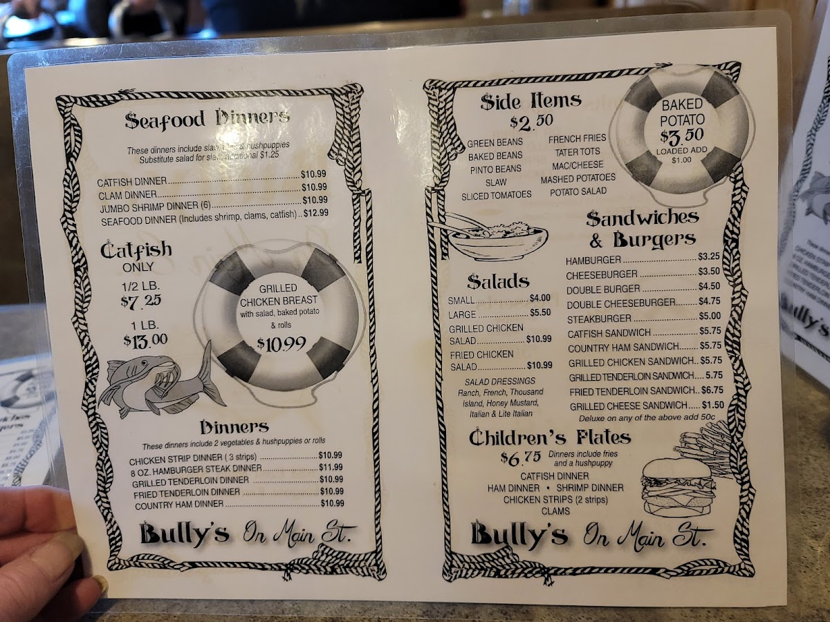 Menu Bully's On Main St.-5